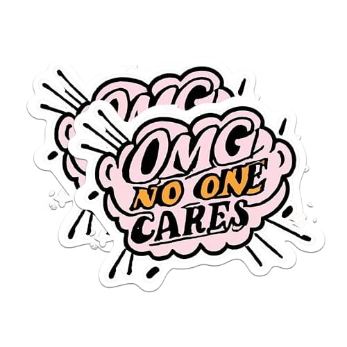 (2 Pack) OMG No One Cares Magnets - Funny Sarcastic Sarcasm Sassy - 5" On Longest Side - Premium Magnet - for Cars, Refrigerators, Toolboxes, Lockers - Made in USA - MAG1670