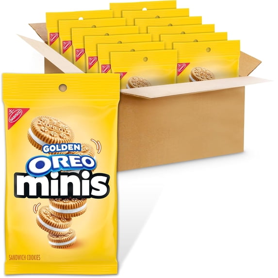 2 Pack - OREO Minis Golden Sandwich Cookies, 12 - 3 oz Bags