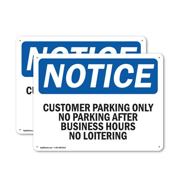 (2 Pack) OSHA No Loitering OSHA Notice Sign 10 Inch X 7 Inch Plastic Sign, Weather Resistant, UV Protected for Workplace, Business, and Construction Site, Made in the USA