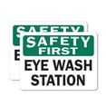 thumbnail image 1 of (2 Pack) OSHA Safety First Decal - Eye Wash Station OSHA Safety First Sign, 1 of 7