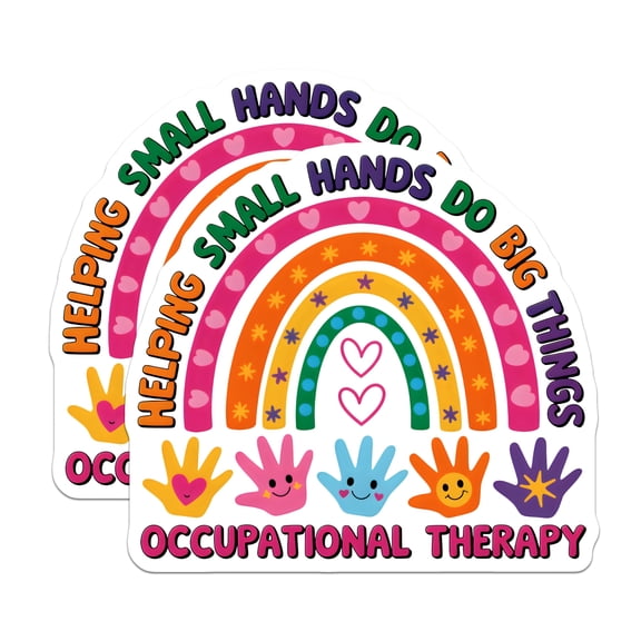(2 Pack) Occupational Therapy Magnets - Helping Small Hands Big Things - OT Therapist Appreciation - 5 Inches On Longest Side - Thick Durable Magnet - Made in USA - MAG26161