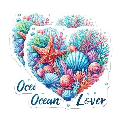 (2 Pack) Ocean Lover Magnets Magnets - Seashell Decor - Marine Life Decoration - 5" On Longest Side - Made in USA - Sticks to Refrigerators & Metal Surfaces - MAG9298