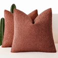 thumbnail image 1 of 2 Pack Ocher Decorative Throw Pillow Covers 18 x 18 Inch Soft Cozy Solid Textured Boucle Cushion Case, Modern Home Decor for Couch Bed Living Room, 1 of 7