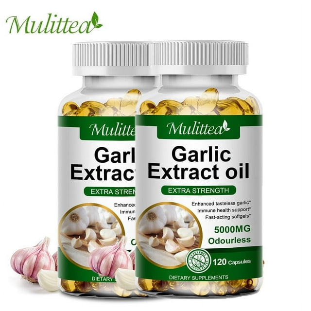 (2 Pack)Odorless Garlic Softgels 10 mg - Traditional Herb Dietary Supplement - Immune System Support with Antioxidant Properties - 240 Count