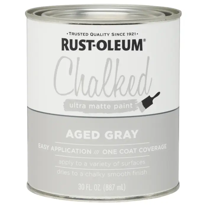 2-Pack Of 1 Qt Rust-Oleum 285143 Aged Gray Chalked Ultra Matte Paint