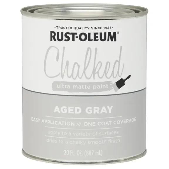 2-Pack Of 1 Qt Rust-Oleum 285143 Aged Gray Chalked Ultra Matte Paint