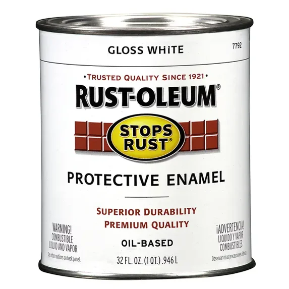 2-Pack Of 1 Qt Rust-Oleum 7792504 White Stops Rust Protective Enamel, Gloss