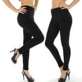 thumbnail image 1 of 2 Pack Of mod & tone Womens Black Heavy Fleece Winter Leggings #3501 (QUEEN), 1 of 1