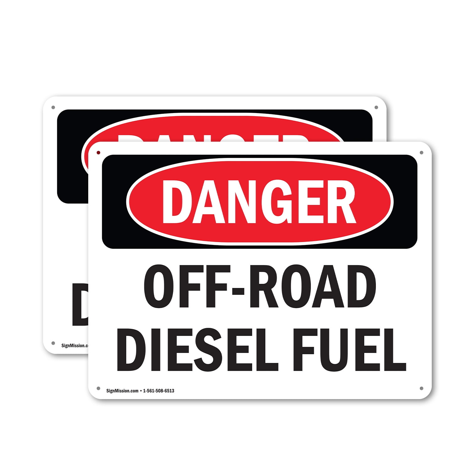 (2 Pack) Off-Road Diesel Fuel OSHA Danger Sign 14 Inch X 10 Inch Indoor ...