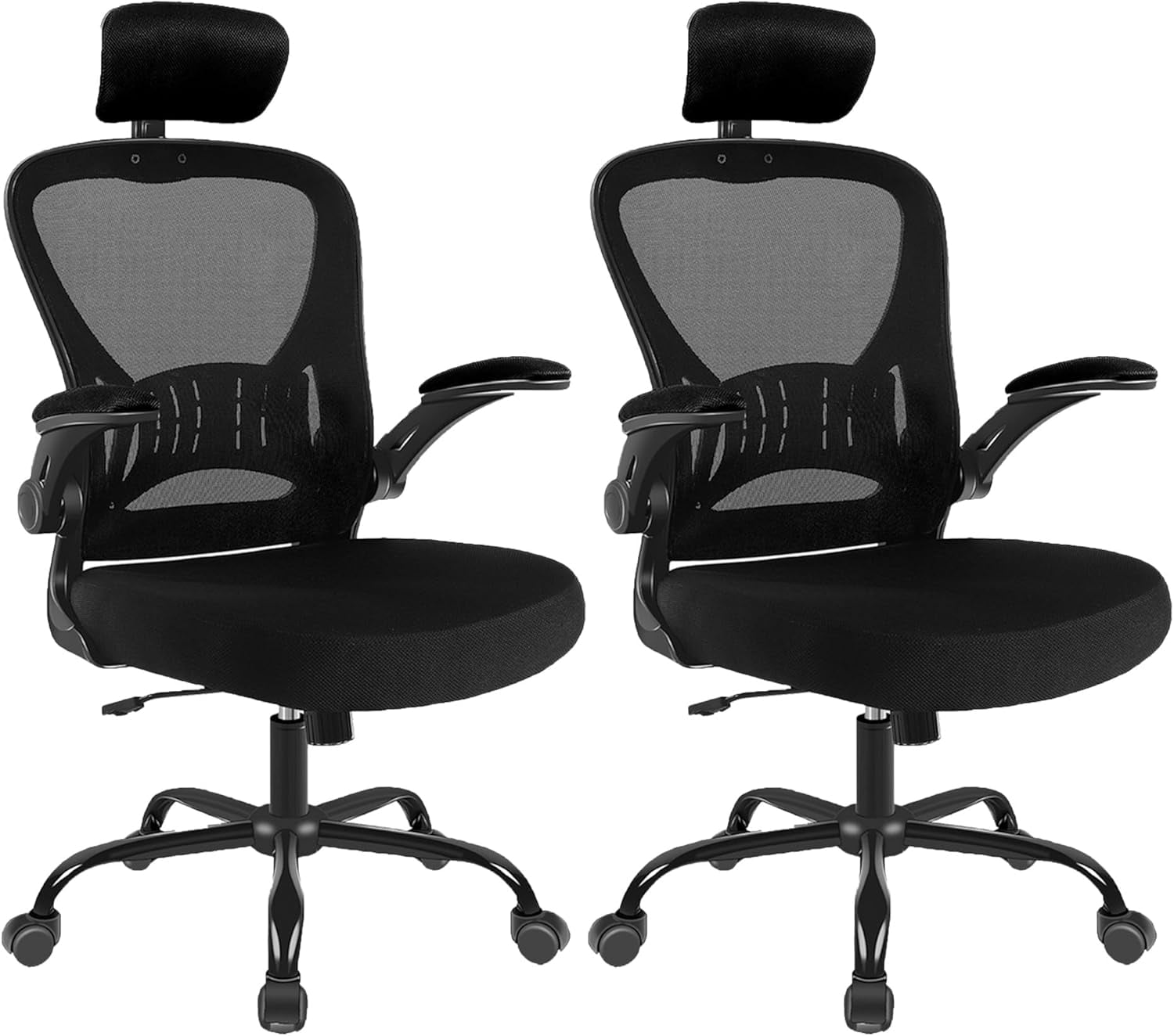 2 Pack Office Chair Ergonomic Desk Chair Comfort Adjustable Height with Wheels，Lumbar Support Mesh Swivel Computer Home Office Chair,Conference Room Chairs