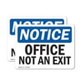thumbnail image 1 of (2 Pack) Office Not An Exit OSHA Notice Sign 7 Inch X 5 Inch Vinyl Label Decal Sticker Weather Resistant, UV Protected for Workplace, Business, and Construction Site, Made in the USA, 1 of 7