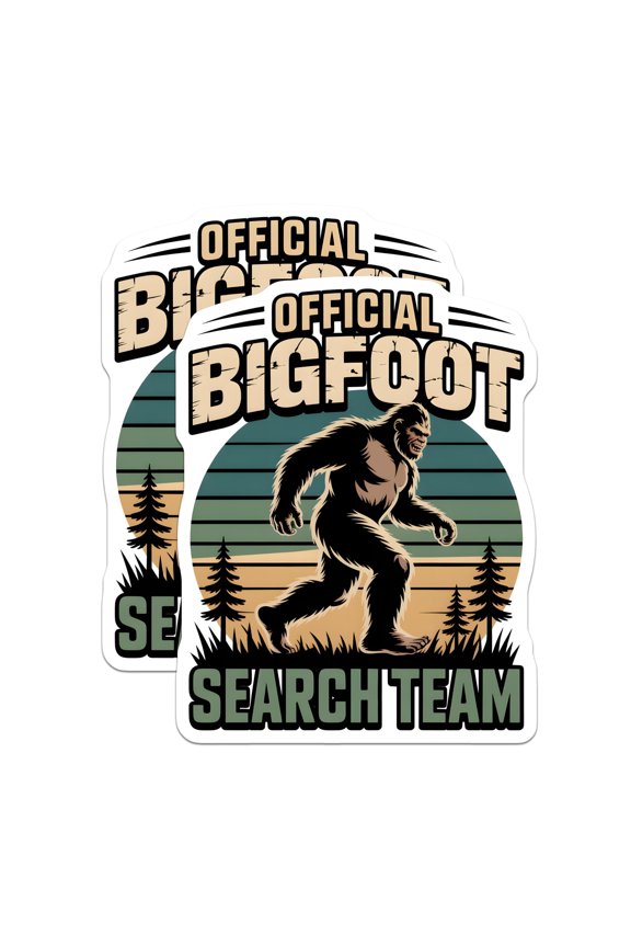 (2 Pack) Official Bigfoot Search Team Magnets - Sasquatch Cryptid Hunter - Paranormal Creature Squad Decor - 5 Inches On Longest Side - Thick Durable Magnet - Made in USA - MAG22036