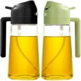 thumbnail image 1 of 2 Pack Oil Dispenser for Kitchen Spray, 2 In 1 Oil Dispenser and Oil Sprayer, Olive Bottle Spray and Pour for Kitchen, 16oz/500ml Glass Oil Bottle for Air Fryer, Salad, Frying, BBQ, 1 of 7