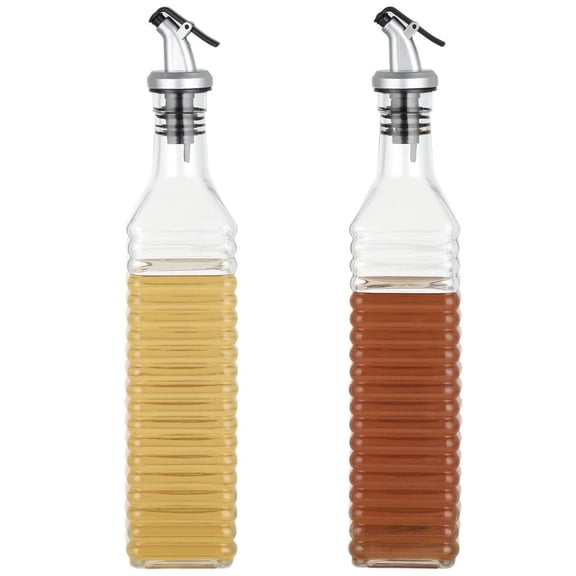2-Pack Oil and Syrup Dispensers, Olive Oil Dispenser Bottles for Kitchen, Oil Containers, Oil Pourer Spouts, Kitchen Cooking Barbecuing, Olive Oil Vinegar Syrup Juice Bean Sauce