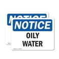 thumbnail image 1 of (2 Pack) Oily Water OSHA Notice Sign 7 Inch X 5 Inch Vinyl Label Decal Sticker Weather Resistant, UV Protected for Workplace, Business, and Construction Site, Made in the USA, 1 of 7