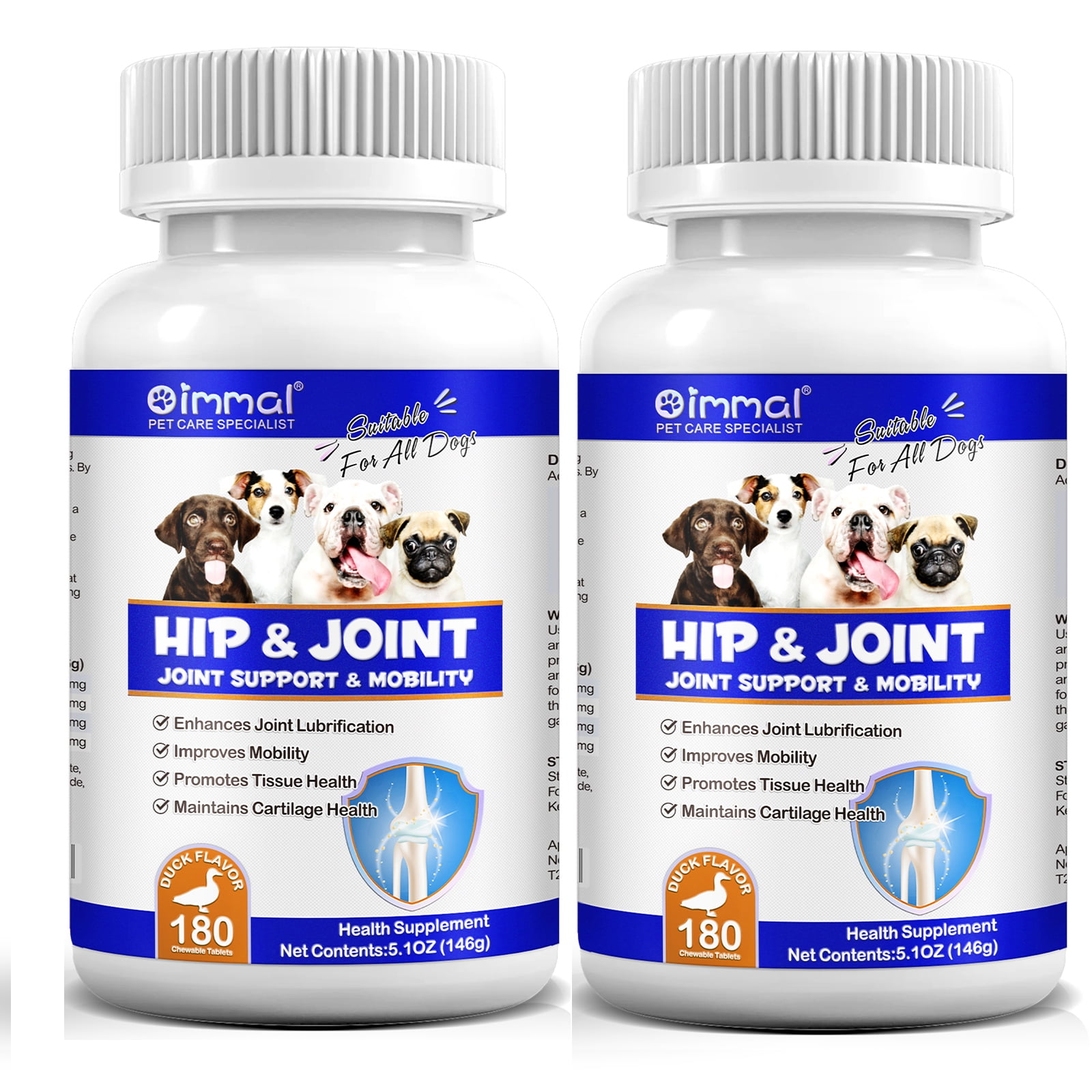 (2 Pack)Oimmal Hip and Joint Supplement for Dogs, Advanced Dog Joint