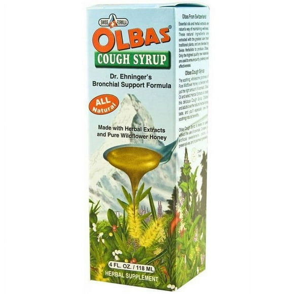 2 Pack Olbas Herbal Cough Syprup with Herbal Extracts and Pure Wildflower Honey 4 oz