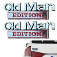thumbnail image 1 of 2 Pack Old Man Edition Car Emblem, 3D Sticker Badge, 2025 New Metal Nameplate Funny Bumper Decals for Car, Truck, SUV Side or Rear Tailgate Name Plate Sticker ,Silver Red, 1 of 5