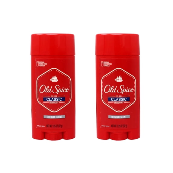 Old Spice Classic Deodorant Solid, Classic Original Scent, 3.25 oz - 2 Pack