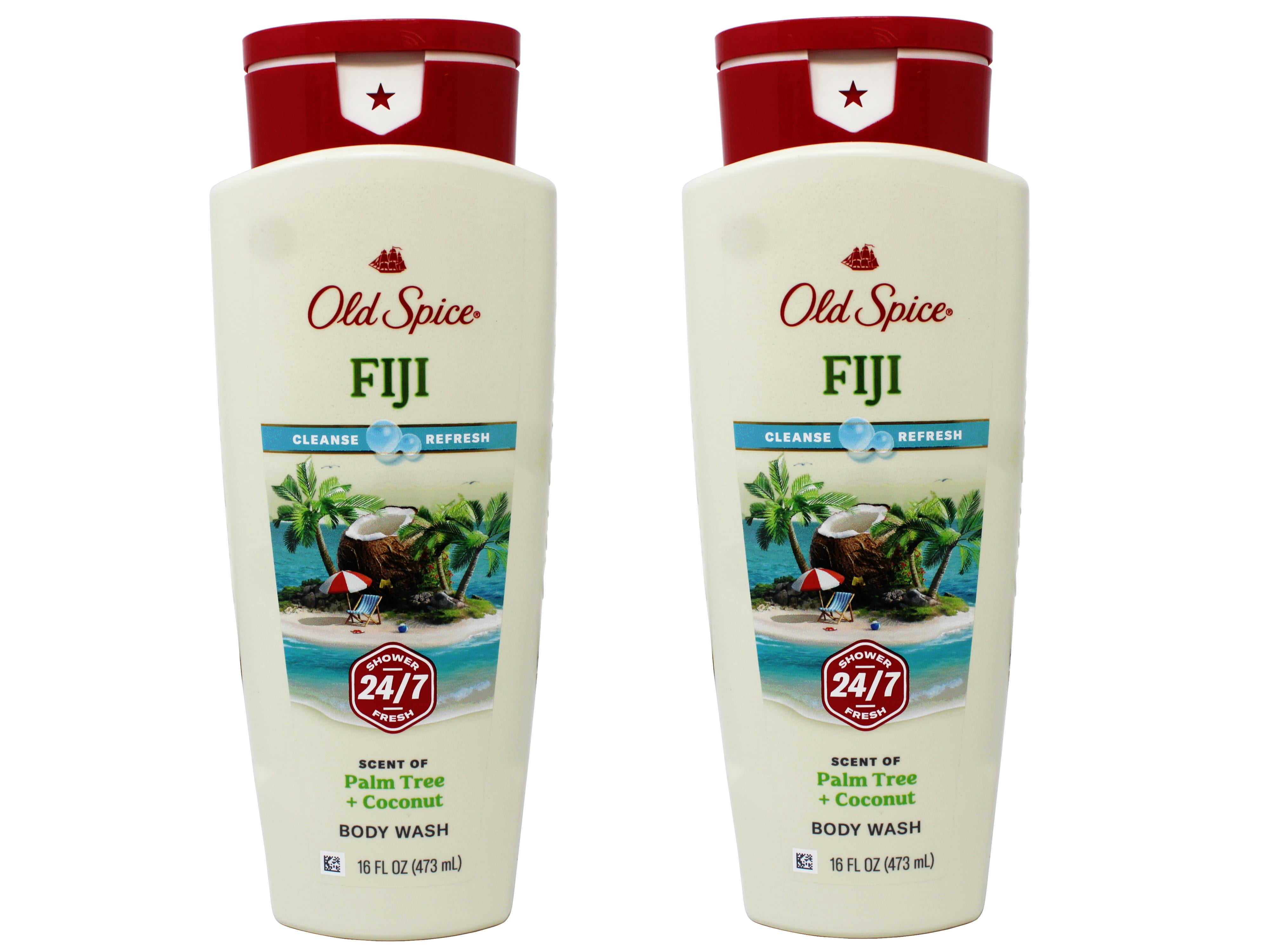 2 Pack - Old Spice Body Wash Fiji, Scent of Palm Tree + Coconut, Cleanse & Refresh, 16 FL OZ