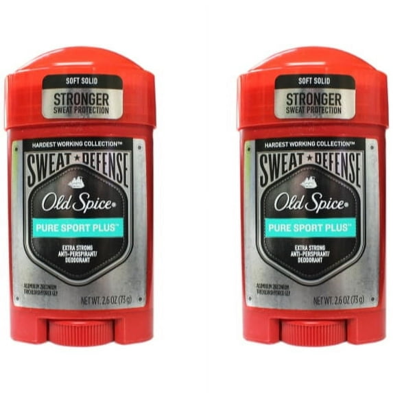2 Pack Old Spice Pure Sport Plus Extra Strong Anti-Perspirant Deodorant 2.6 oz