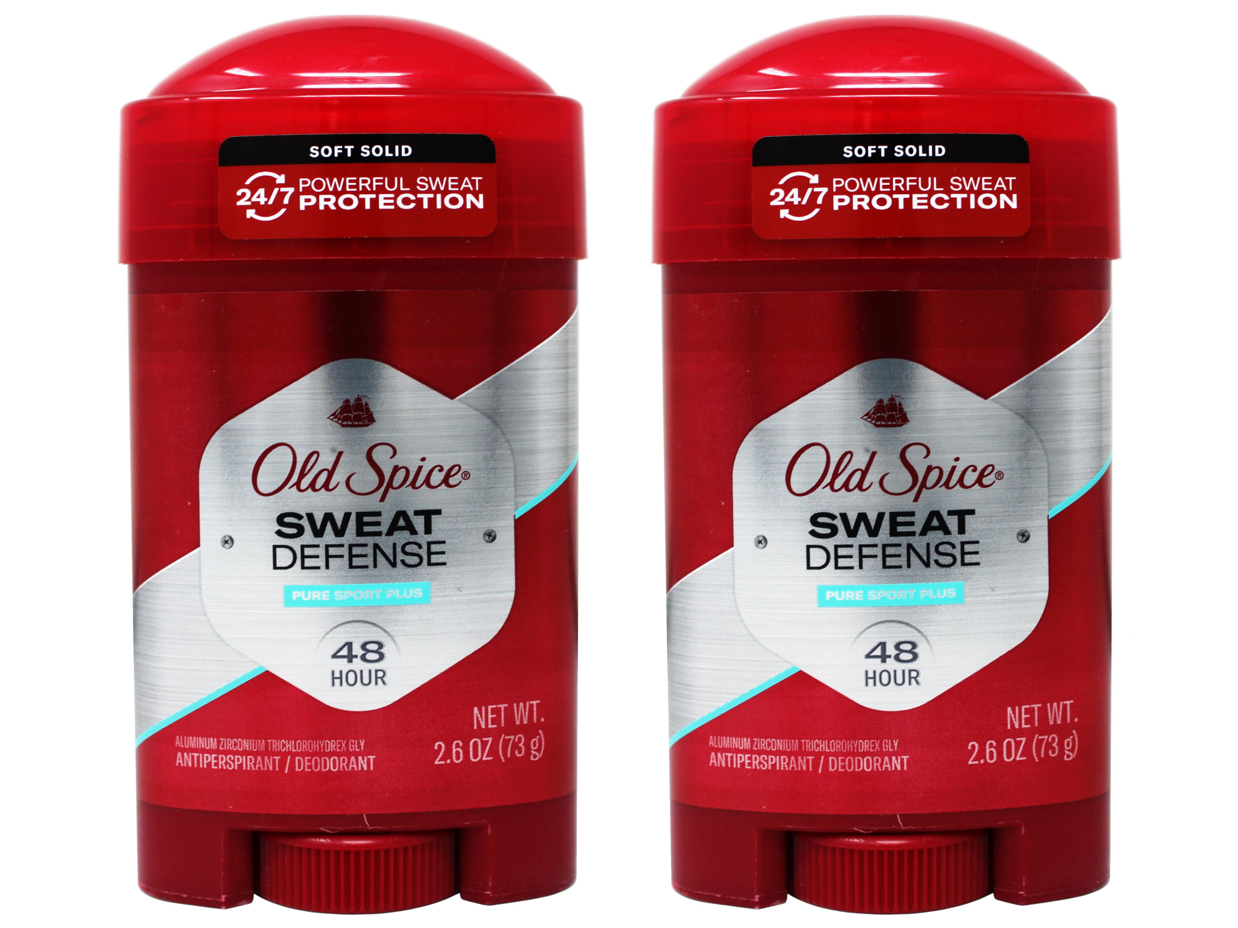 2 Pack - Old Spice Sweat Defense Antiperspirant and Deodorant Soft Solid for Men, Pure Sport Plus, 2.6 oz