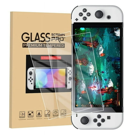 2 Pack Oled Screen Protector Tempered Glass For Nintendo Switch OLED Transparent HD Clear Anti-Scratch Screen Protector