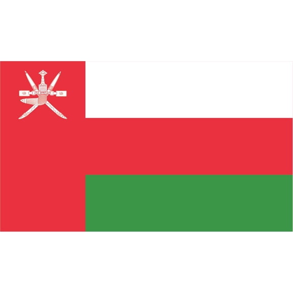 2-Pack Oman Flag Decal Sticker | 5-Inches By 3-Inches | Laminated Vinyl Decal | PDS502
