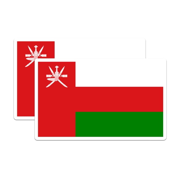(2 Pack) Oman World Flag Magnets - Pride - 5 Inches On Longest Side - Premium Magnet - Choose from Over 200 Countries - for Cars, Refrigerators, Toolboxes, Lockers - Made in USA - MAG0944