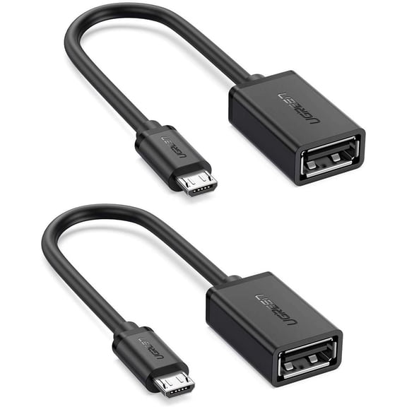 2 Pack On The Go Adapter Micro USB to USB OTG Cable for Samsung S7 S6 Edge S4 S3 LG G4 DJI Spark Mavic Remote Controller Android Tablets Black