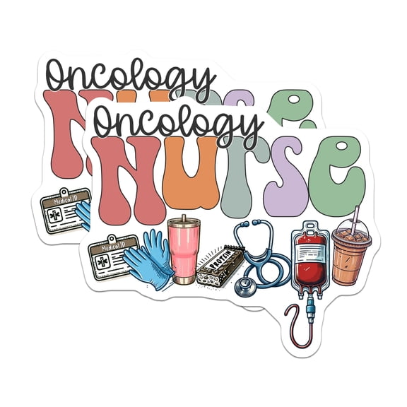 (2 Pack) Oncology Nurse Magnets - Healthcare Professional Decor - Nursing Student Essentials - Medical Staff Appreciation - 5 Inches On Longest Side - Thick Durable Magnet - Made in USA - MAG20469