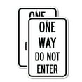 thumbnail image 1 of (2 Pack) One Way Do Not Enter | 18" X 24" Heavy-Gauge Aluminum Sign | Rust Free Aluminum, Weather Resistant, Waterproof, Fade Resistant, 2 Pre-drilled Holes, 1 of 4
