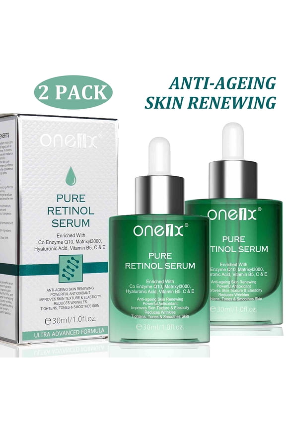 (2 Pack) One1X Retino Serum Essence for Smoothing and Tightening Skin Day Night Moisturizer for Face