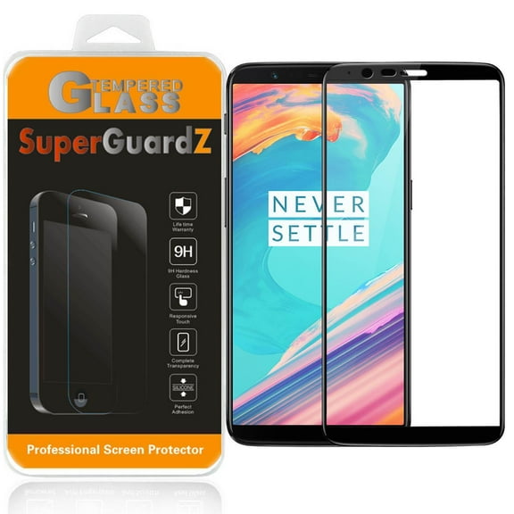 [2-Pack] OnePlus 5T SuperGuardZ Tempered Glass Screen Protector [Full Coverage, Edge-To-Edge Protection], Anti-Scratch, Anti-Shock