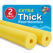 2 Pack Oodles Monster 55 Inch x 3.5 Inch Jumbo Swimming Pool Noodle Foam Multi-Purpose Yellow