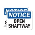 thumbnail image 1 of (2 Pack) Open Shaftway OSHA Notice Sign 10 Inch X 7 Inch Vinyl Label Decal Sticker Weather Resistant, UV Protected for Workplace, Business, and Construction Site, Made in the USA, 1 of 7