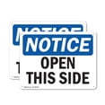thumbnail image 1 of (2 Pack) Open This Side OSHA Notice Sign 10 Inch X 7 Inch Plastic Sign, Weather Resistant, UV Protected for Workplace, Business, and Construction Site, Made in the USA, 1 of 8
