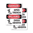 thumbnail image 1 of (2 Pack) Open Trench OSHA Danger Sign 7 Inch X 10 Inch Plastic Sign, Weather Resistant, UV Protected for Workplace, Business, and Construction Site, Made in the USA, 1 of 8