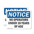 thumbnail image 1 of (2 Pack) No Operators Under 18 Years Of Age OSHA Notice Sign 5 Inch X 3.5 Inch Vinyl Label Decal Sticker Weather Resistant, UV Protected for Workplace, Business, and Construction Site,, 1 of 7