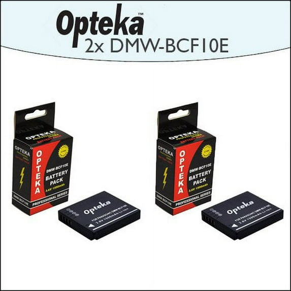 2 Pack Opteka DMW-BCF10E 1500mAh Ultra High Capacity Li-ion Battery Pack for Panasonic Lumix DMC-FS12, DMC-FS15, DMC-FS25, DMC-FS4, DMC-FS42, DMC-FS6, DMC-FS62, DMC-FS7 Digital Cameras