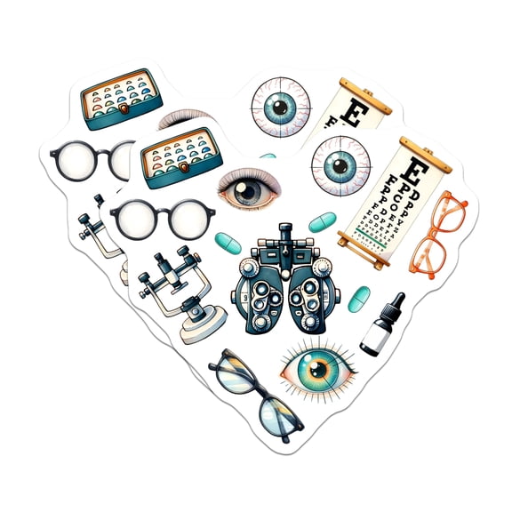 (2 Pack) Optometrist Magnets - Eye Doctor Decor - Funny Eye Chart Decor - 5" On Longest Side - for Cars, Fridges, Toolboxes - Made in USA - MAG8076