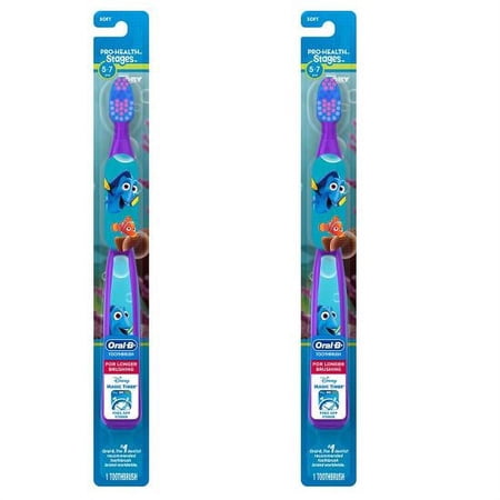 (2 Pack) Oral-B Pro-Health Stages Kids Manual Toothbrush featuring Finding Dory, Soft Bristles