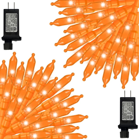 2 Pack Orange Halloween String Lights Outdoor, 32.5FT 100 LED Waterproof Christmas Lights with 16 Lighting Modes for Halloween Garden Party Christmas Xmas Tree Lights Decor