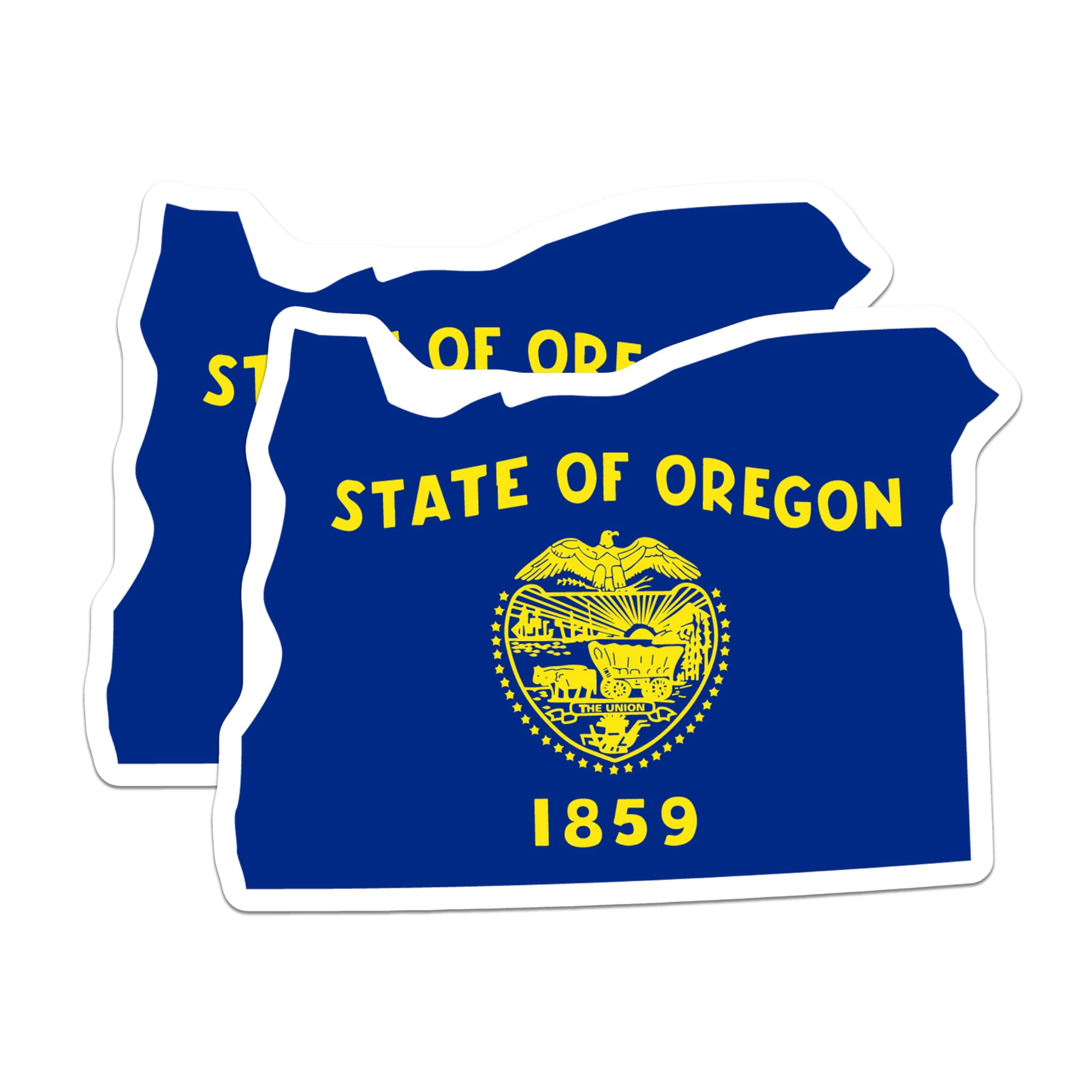 (2 Pack) Oregon State Flag Stickers - Oregon Map Outline - Pacific ...