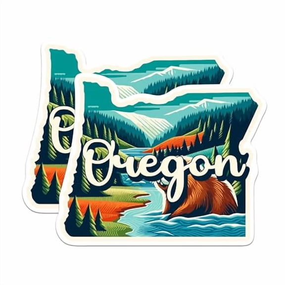 (2 Pack) Oregon State Shape Magnets - OR State Magnet - Choose from 50 States - 5" On Longest Side - Premium Magnet - for Cars, Refrigerators, Toolboxes - Made in USA - MAG1273