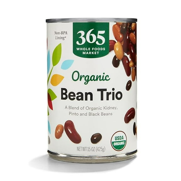 2-Pack, Organic Bean Trio (Kidney, Pinto, & Black Beans), 15 Ounce