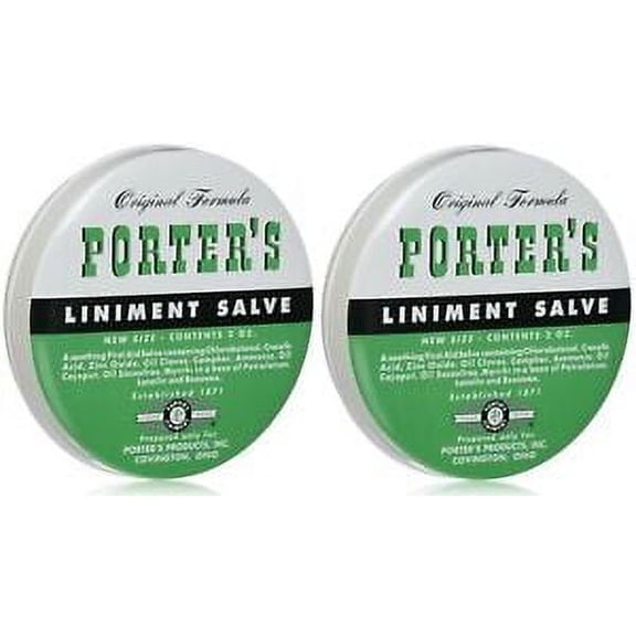 2 Pack Orginal Formula Porter's Liniment Salve 2 Oz cuts burns