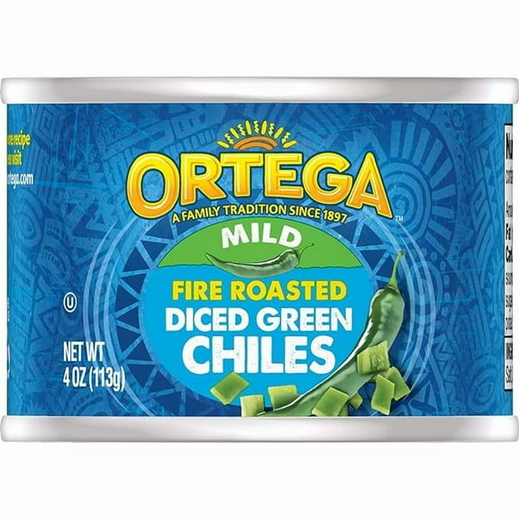 2-Pack Ortega Fire Roasted Diced Green Chiles, Mild, 4 oz