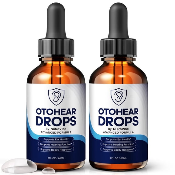 (2 Pack) OtoHear Daily Hearing Support Drops with a Clean Liquid Formula for Ear Health, Auditory Clarity and Inner Ear Balance | Easy-to-Use Dropper (60 Servings)
