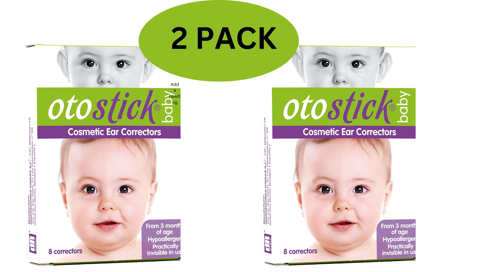 Otostick Baby - 8 Count Discreet Protruding Ear Corrector for Babies- NEW